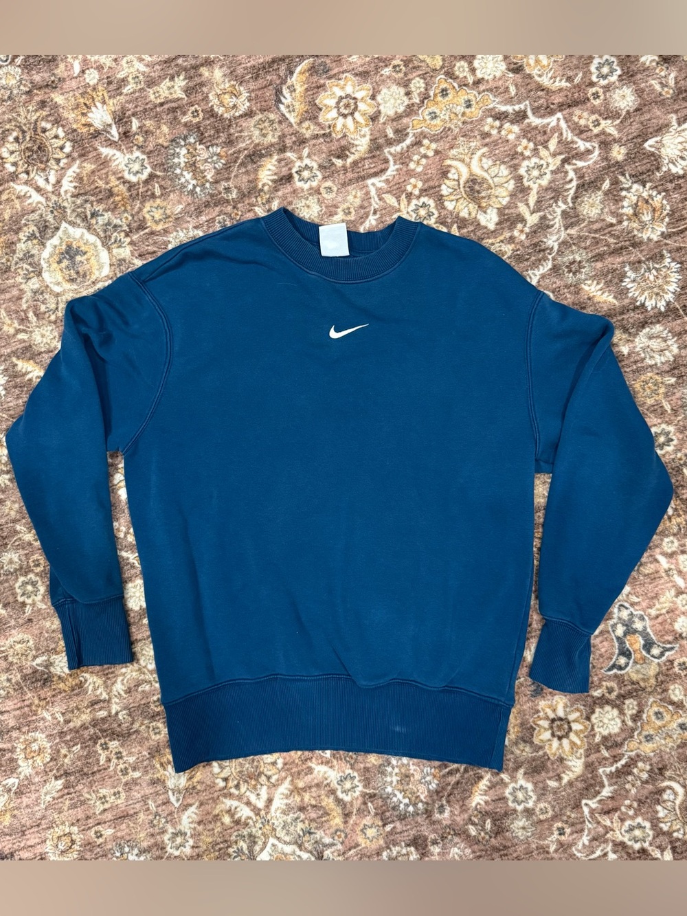 Nike Blue Crewneck Sweatshirt with White Swoosh